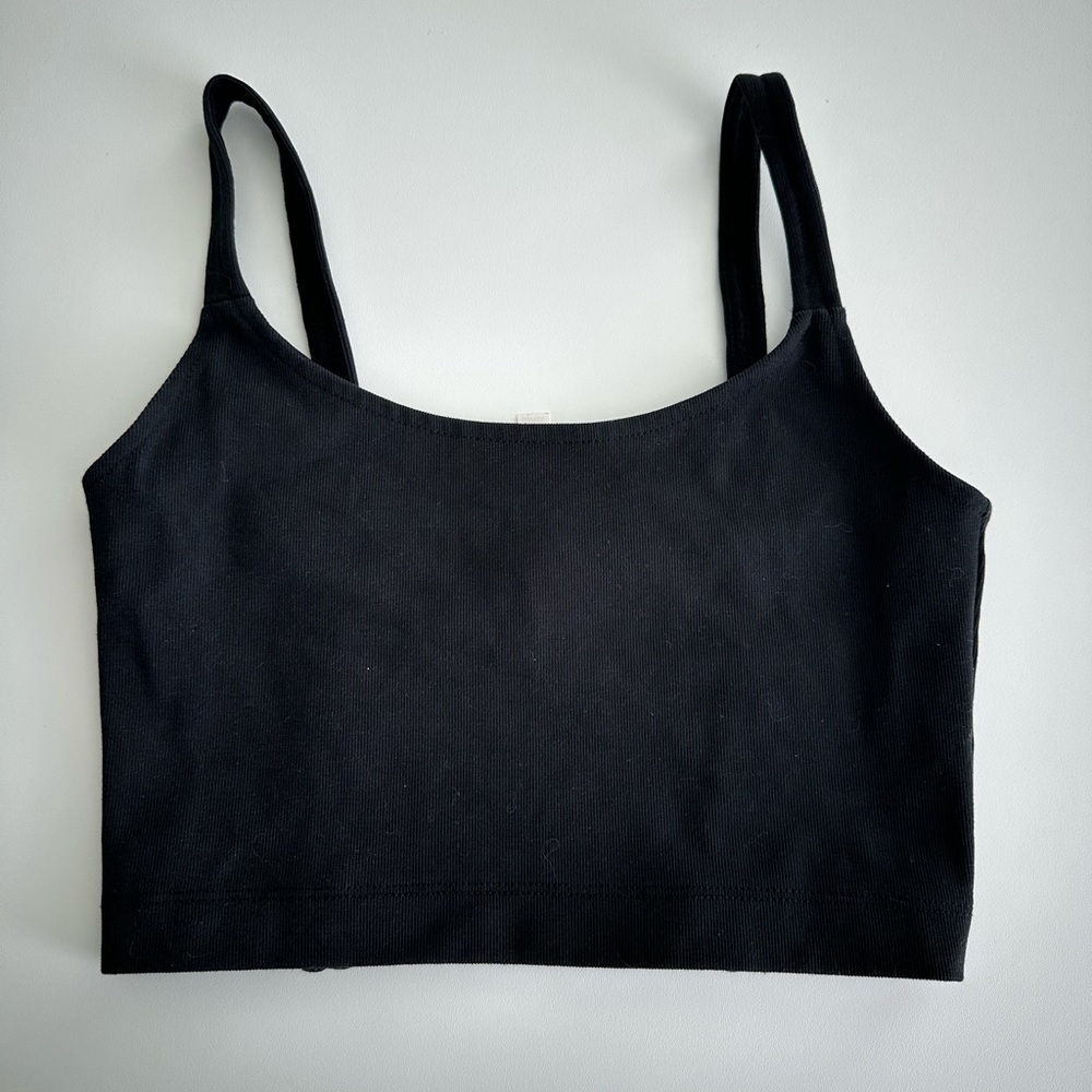 Aritzia Babaton Black Spaghetti Strap Crop/Bralette Cotton Top XS